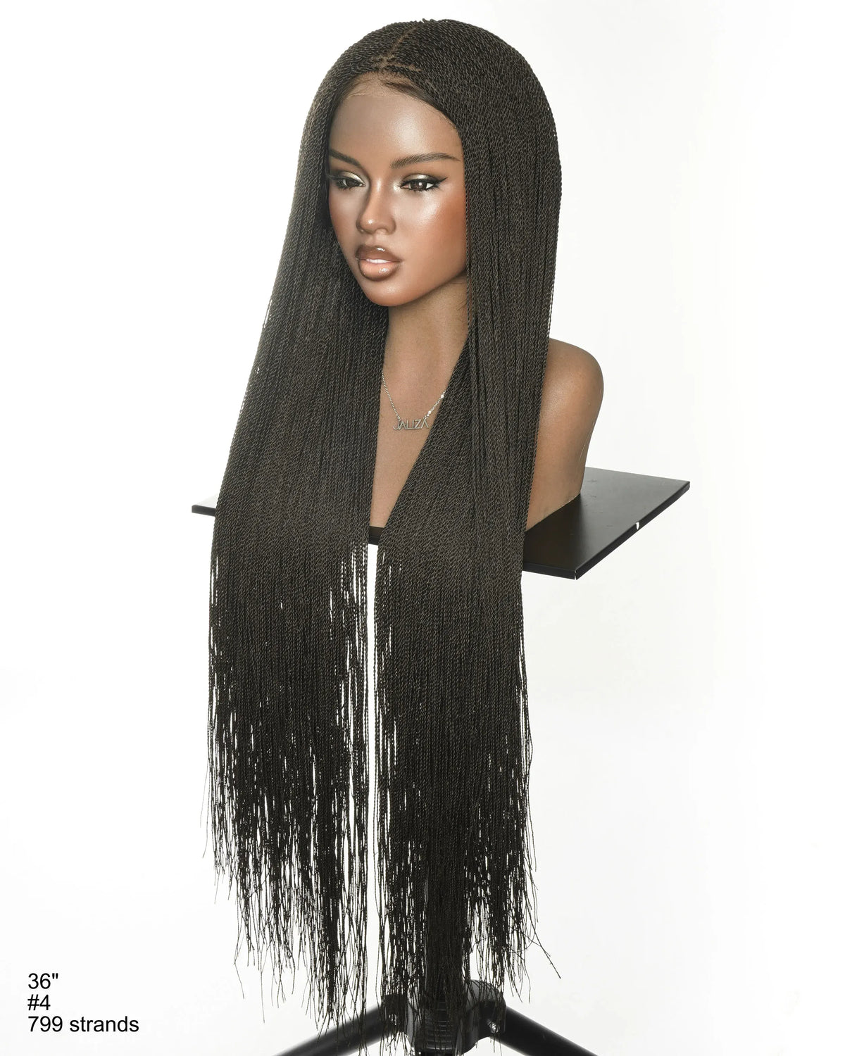 Mica - Micro Senegalese Twist Pre Bleached Swiss HD Full Lace Knotless Braids Wig 799 Strands