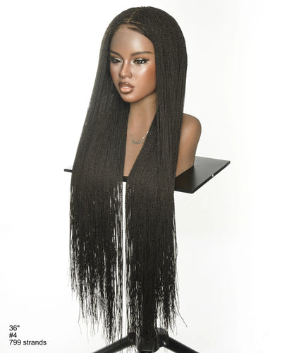 Mica - Micro Senegalese Twist Pre Bleached Swiss HD Full Lace Knotless Braids Wig 799 Strands