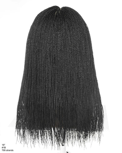 Peluca trenzada sin nudos Mica - Micro trenzas senegalesas pre-decoloradas suizas HD de encaje completo, 799 hebras