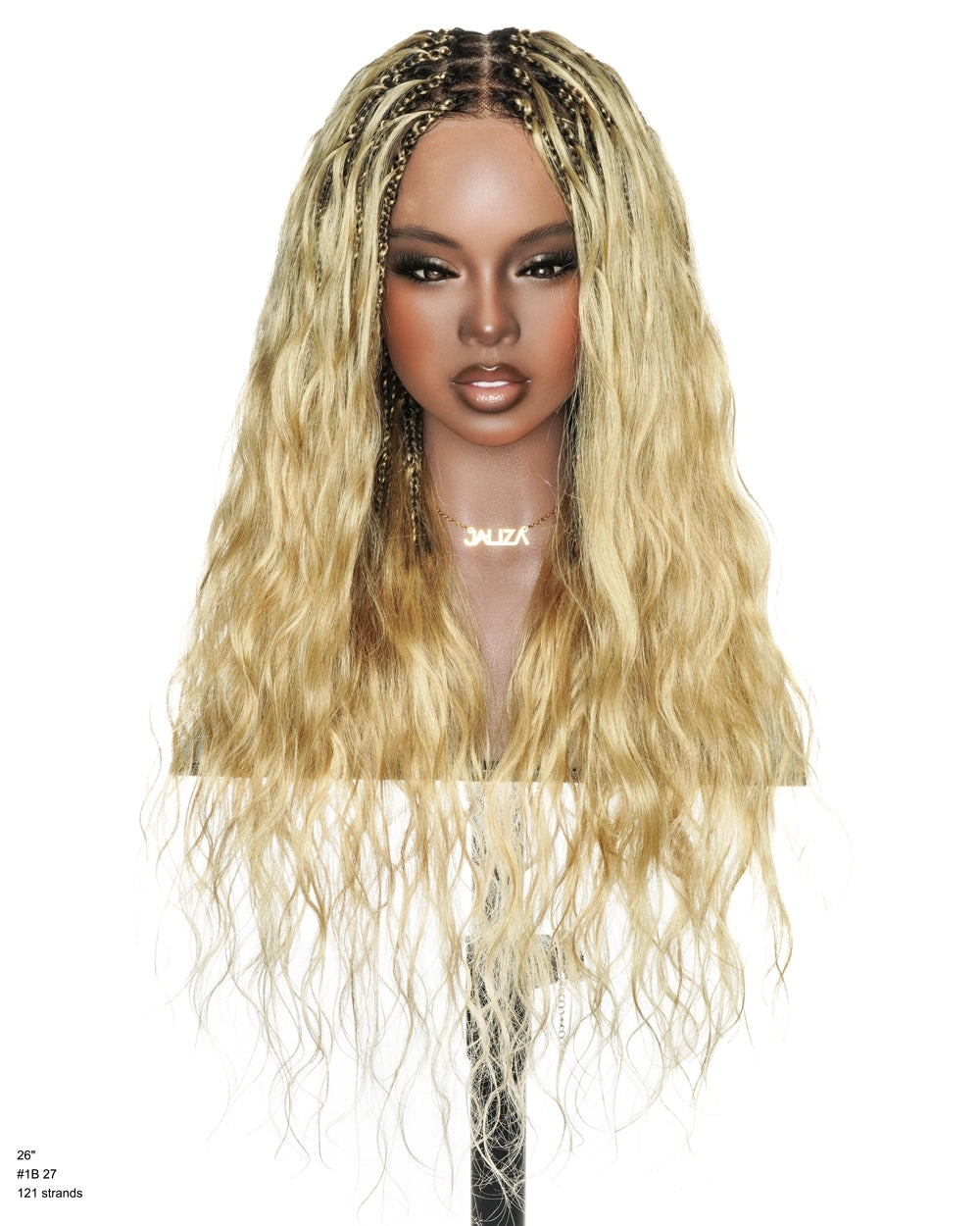 Michelle  Salon-Style Honey Blond Glueless Boho Box Braided Wig
