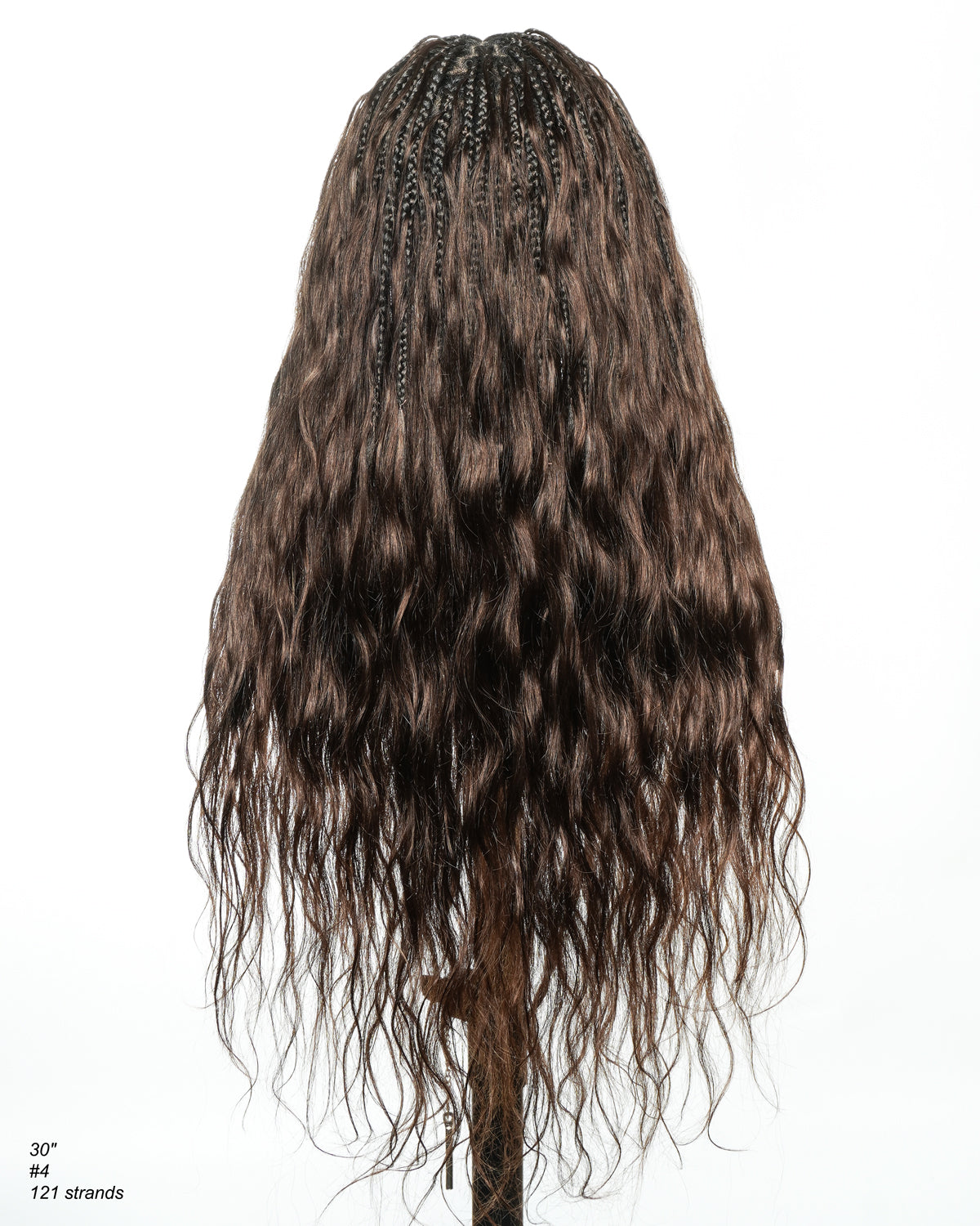 Michelle Luxury 30" 250 Density Pre Bleached Swiss HD Full Lace Bora Bora Boho Box Braided Wig With Human Hair Boho Curls