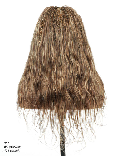 Michelle - 22" Balayage #4/30/27 Pre Bleached Swiss HD Full Lace Bora Bora Boho Box Braided Wig