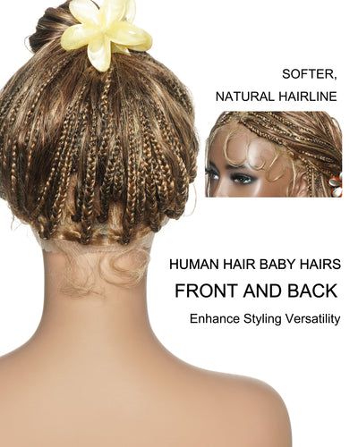 Michelle - 22" Balayage #4/30/27 Pre Bleached Swiss HD Full Lace Bora Bora Boho Box Braided Wig