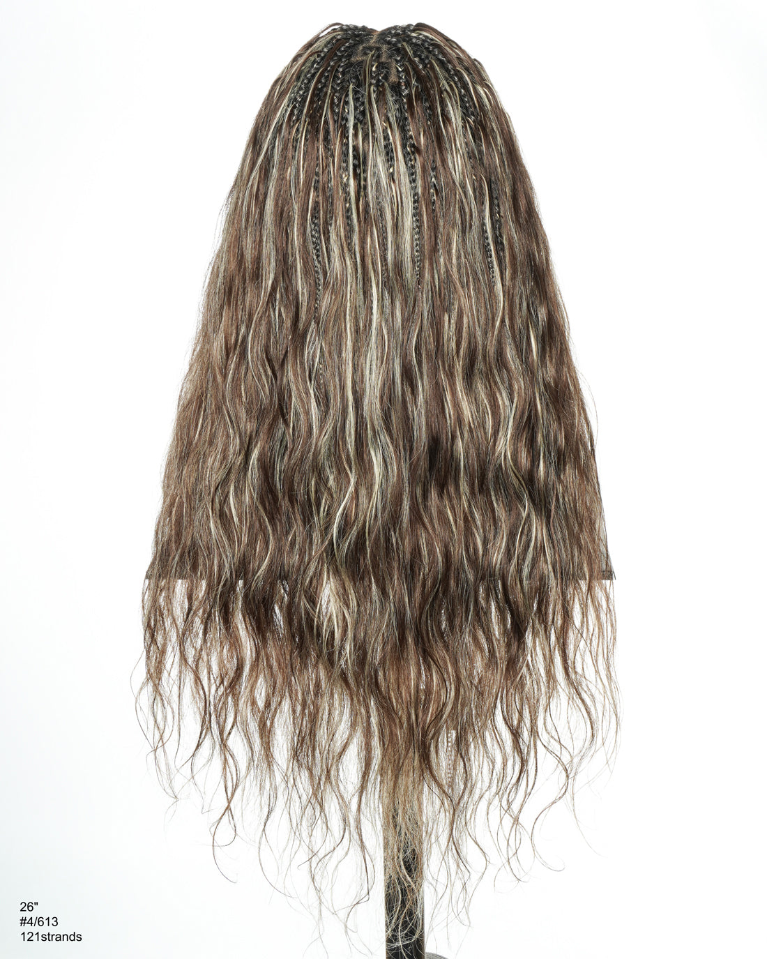 Michelle - Salon-Style Glueless Miracle Braided Wig Pre-Bleached Swiss HD Full Lace Boho Box Braids Bora Bora Human Hair Body Wave Curls