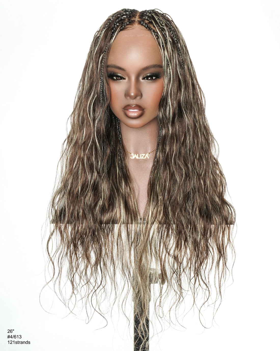 Michelle - Champagne Swirl Blonde Blend #4/613 Miracle Braids Boho Box Braided Wig