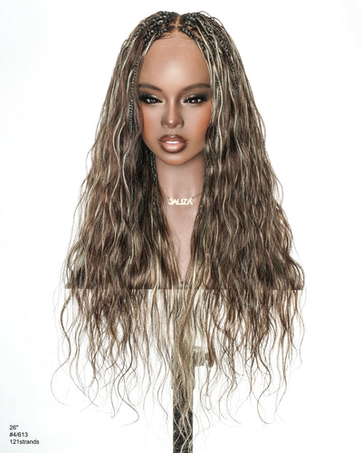 Michelle - Champagne Swirl Blonde Blend #4/613 Miracle Braids Boho Box Braided Wig