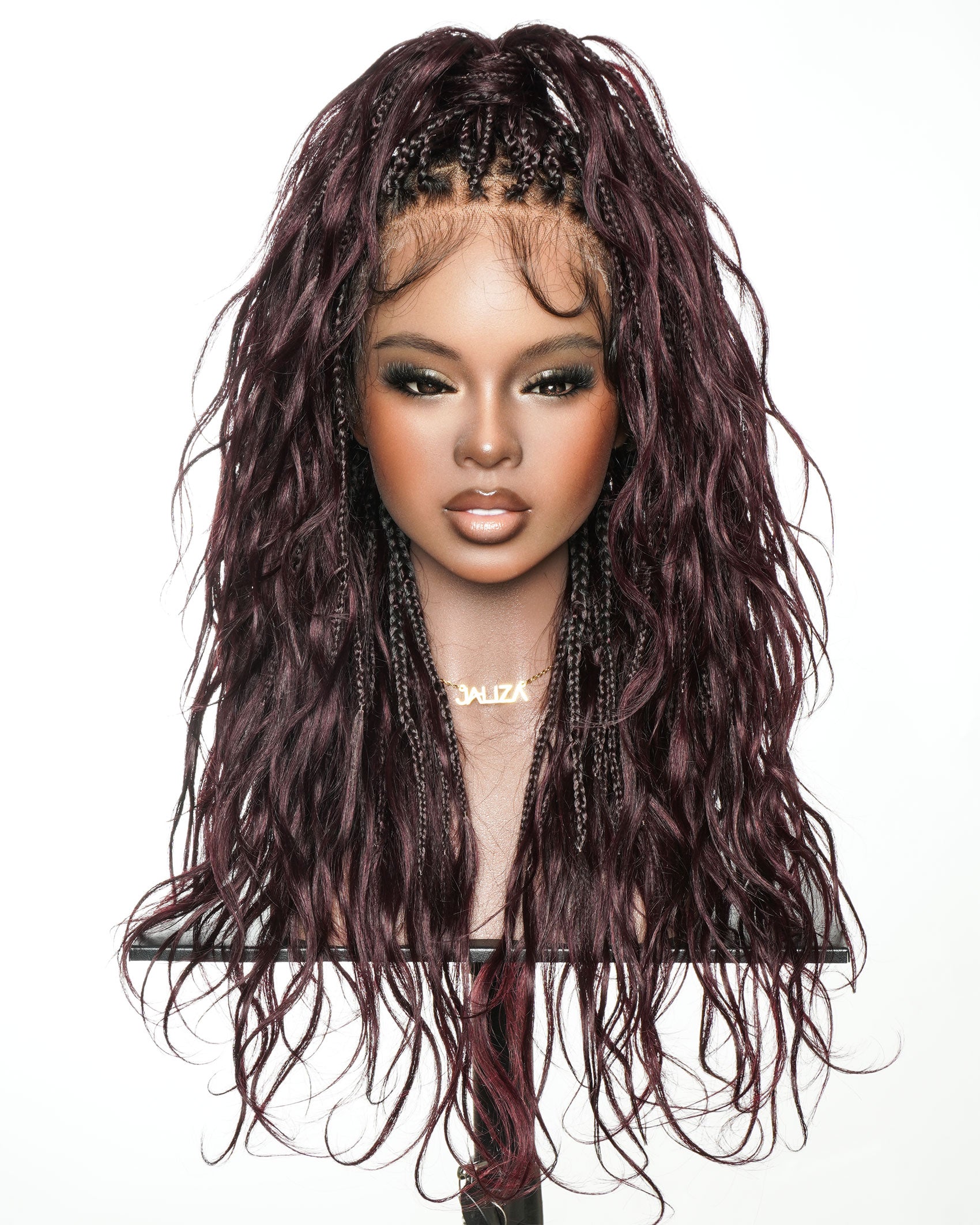 Michelle - 22" Burgundy Bora Bora Boho Box Braided Wig