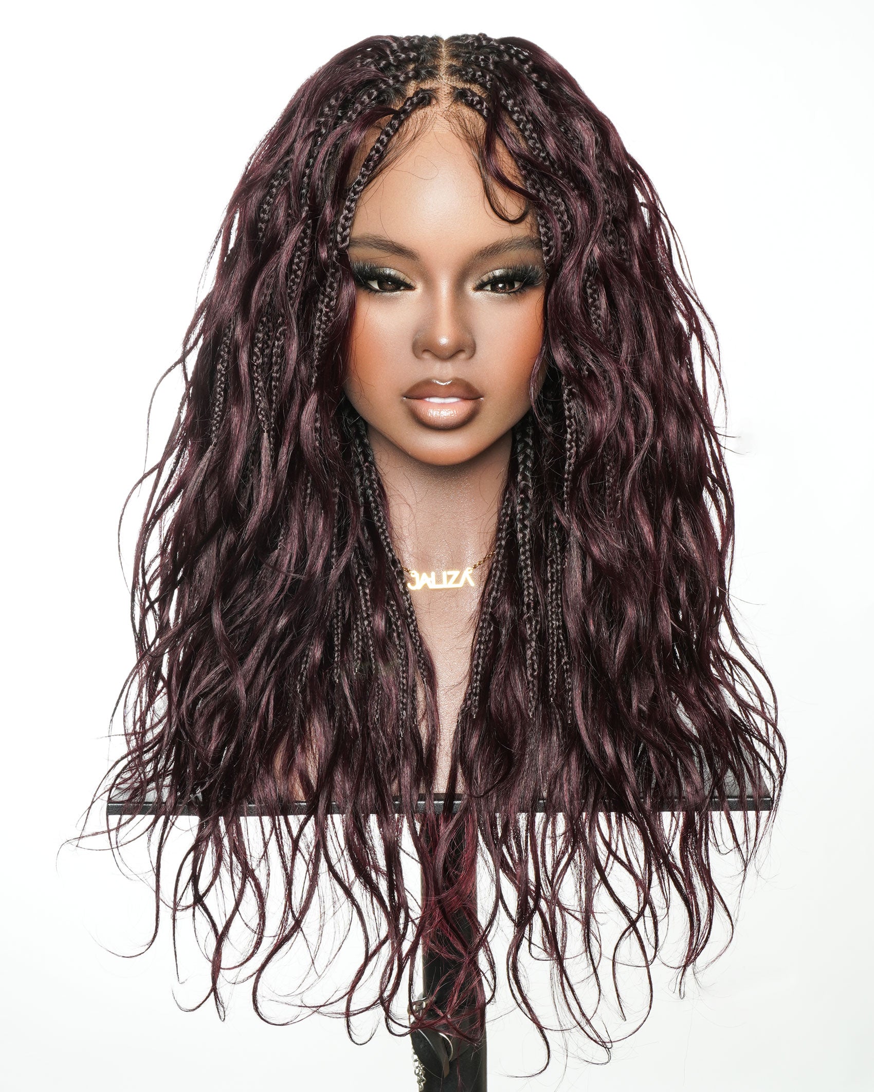 Michelle - 22" Burgundy Bora Bora Boho Box Braided Wig