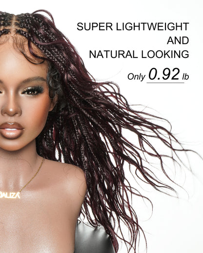 Michelle - 22" Burgundy Bora Bora Boho Box Braided Wig