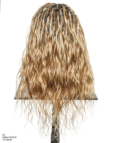 Michelle - 22" Salon-Style Balayage Blend 30/27 Glueless Boho Box Braided Wig