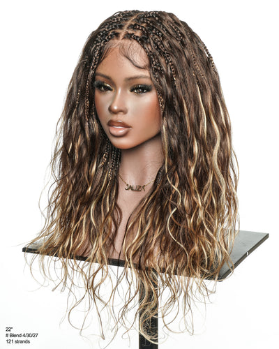 Michelle - 22" Salon-Style Balayage Blend 4/30/27 Glueless Boho Box Braided Wig