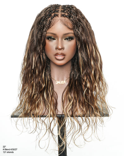 Michelle - 22" Salon-Style Balayage Blend 4/30/27 Glueless Boho Box Braided Wig