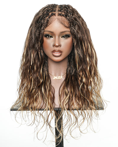 Michelle - 22" Salon-Style Balayage Blend 4/30/27 Glueless Boho Box Braided Wig