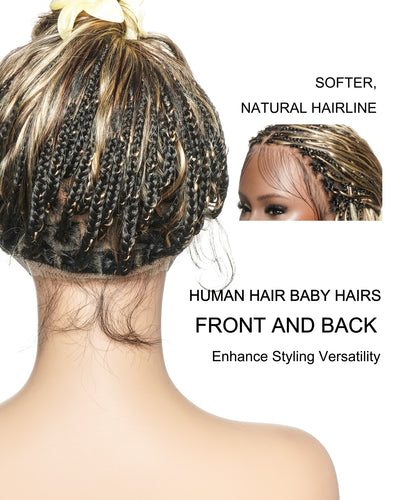 Michelle - Sun-Kissed Caramel Blend Mixed Color 4/27 Pre Bleached Body Wave Boho Braided Wig