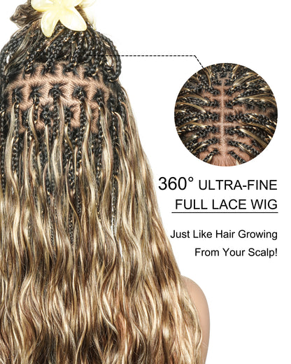 Michelle 26 inch 4-27 loose body boho box braided wig