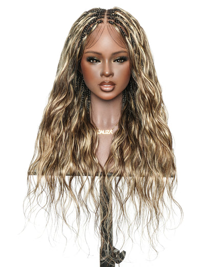 Michelle 26 inch 4-27 loose body boho box braided wig