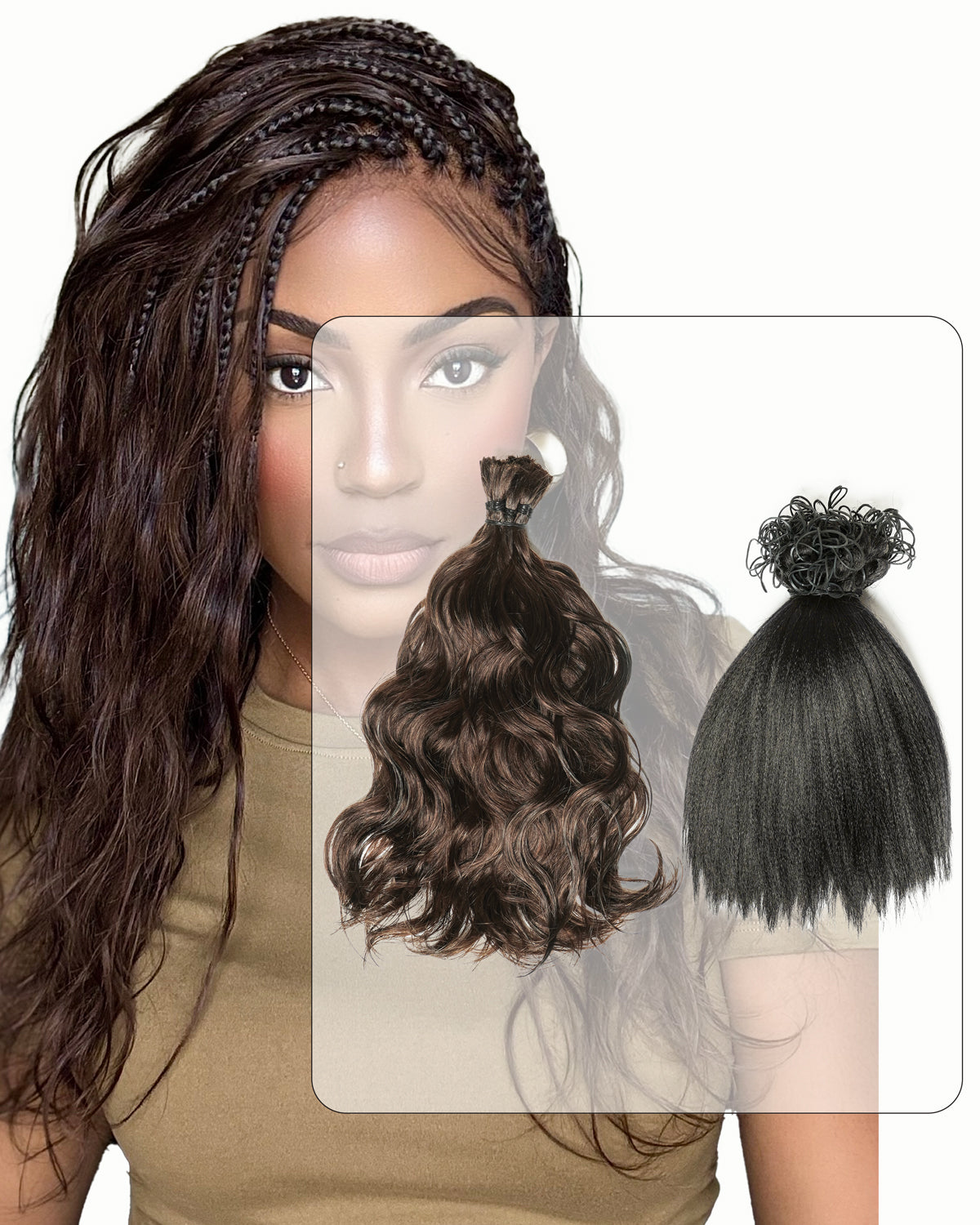 Michelle Braiding Hair Kit - Salon Solution Pre-Separated Human Hair Bulk Hair & Synthetic Fiber