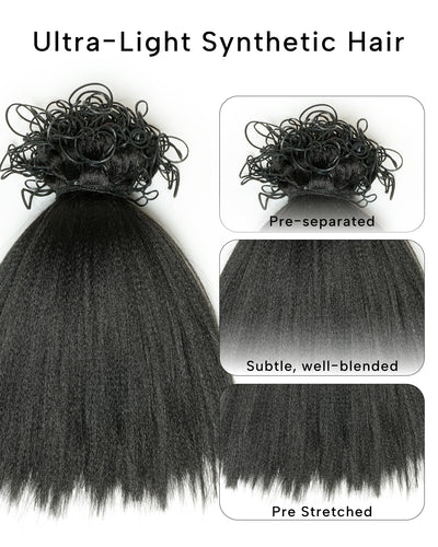 Michelle Braiding Hair Kit - Salon Solution Pre-Separated Human Hair Bulk Hair & Synthetic Fiber