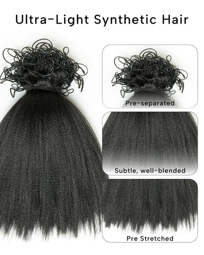 Michelle Braiding Hair Kit - Salon Solution Pre-Separated Human Hair Bulk Hair & Synthetic Fiber