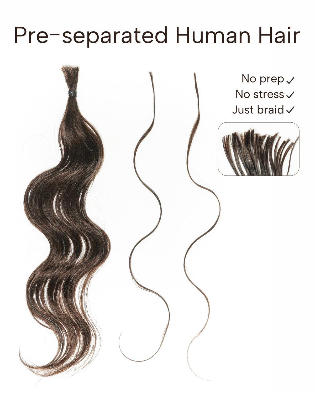 Michelle Braiding Hair Kit - Salon Solution Pre-Separated Human Hair Bulk Hair & Synthetic Fiber