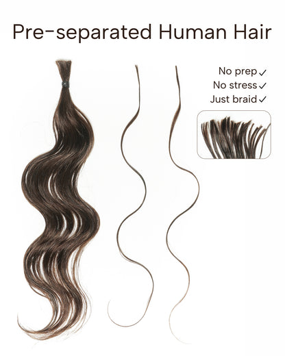 Michelle Braiding Hair Kit - Salon Solution Pre-Separated Human Hair Bulk Hair & Synthetic Fiber