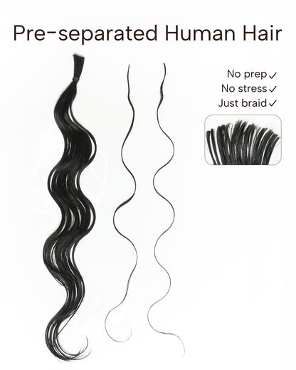 Michelle Braiding Hair Kit - Salon Solution Pre-Separated Human Hair Bulk Hair & Synthetic Fiber