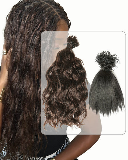 Michelle Braiding Hair Kit - Salon Solution Pre-Separated Human Hair Bulk Hair & Synthetic Fiber
