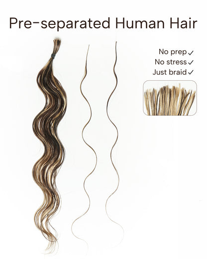 Michelle Braiding Hair Kit - Salon Solution Pre-Separated Human Hair Bulk Hair & Synthetic Fiber