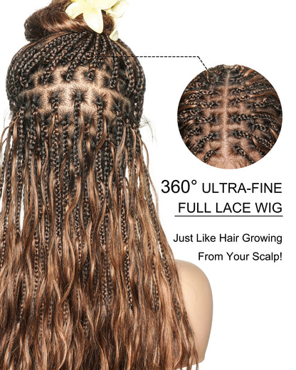 Michelle Color 4/30 26 Inch Human Hair Loose Body Boho Curls Knotless Bora Bora Wig
