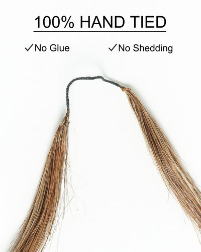 18" 100% Hand-Made Human Hair Feather Crochet Hair For Miracle Knots Hair Extensions