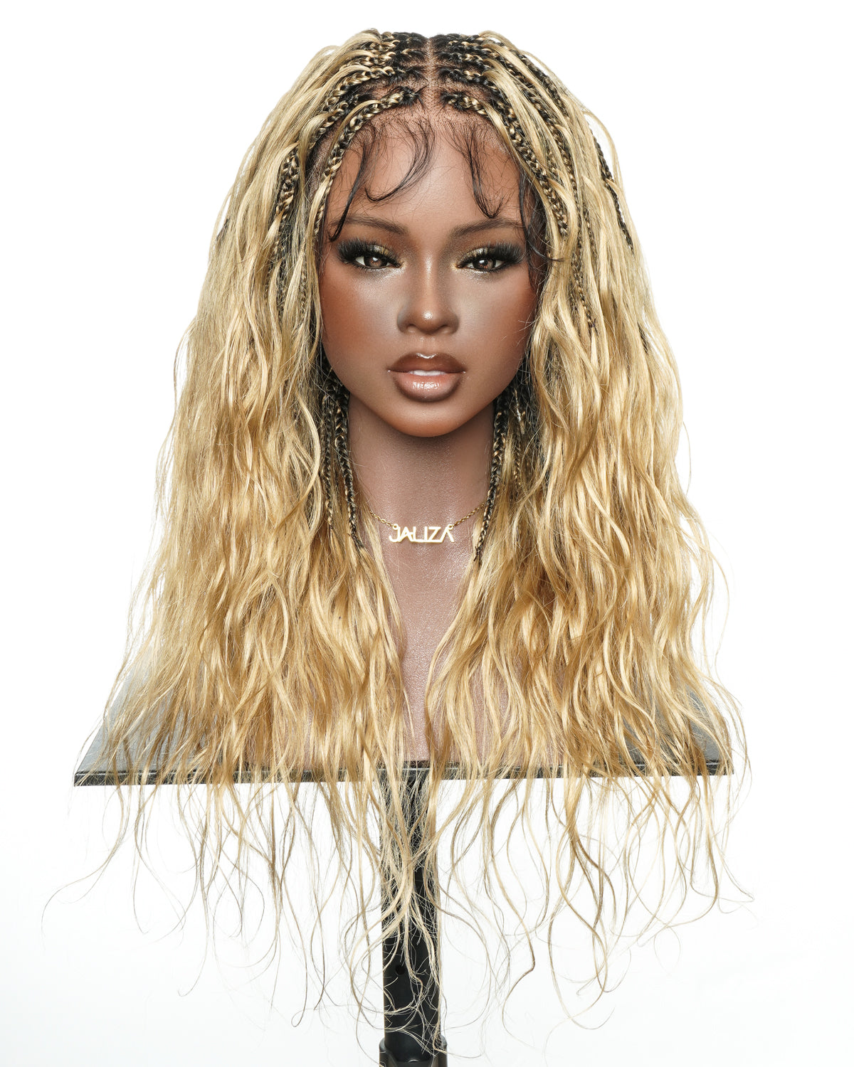 Michelle - 22" Salon-Style Honey Blond Boho Box Braided Wig