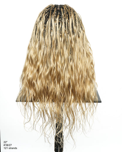 Michelle - 22" Salon-Style Honey Blond Boho Box Braided Wig