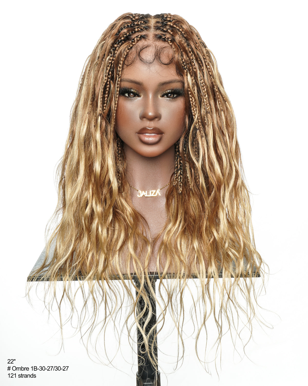 Michelle - 22" Salon-Style Balayage Ombre 1B-30-30/27-27 Boho Box Braided Wig