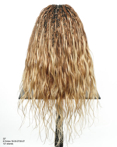 Michelle - 22" Salon-Style Balayage Ombre 1B-30-30/27-27 Glueless Boho Box Braided Wig
