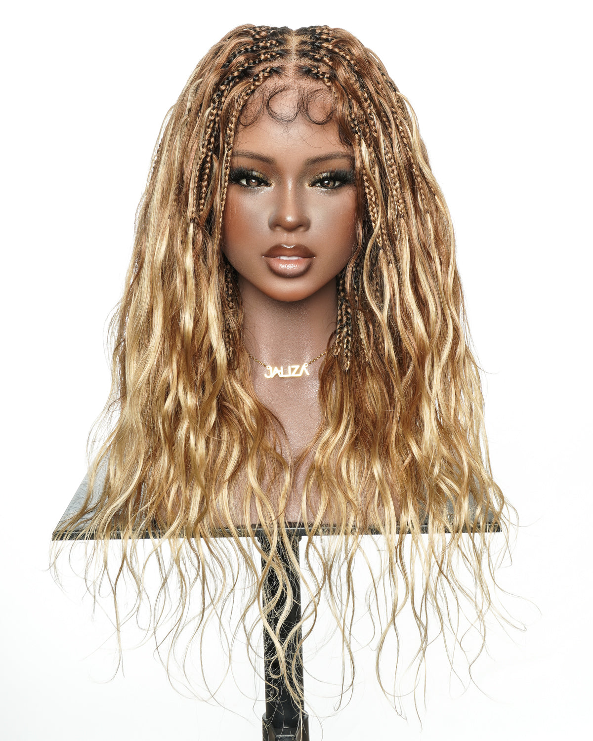 Michelle - 22" Salon-Style Balayage Ombre 1B-30-30/27-27 Boho Box Braided Wig