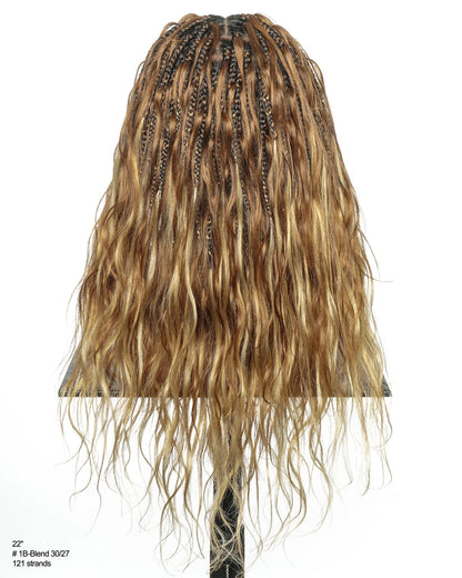 Michelle - 22" Salon-Style Balayage Ombre 30-27 Glueless Boho Box Braided Wig