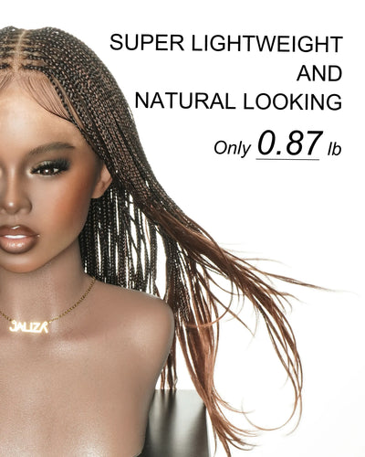 24" Micro Box 289 Strands Pre-Bleached Swiss HD Full Lace Braided Wig with Curly Ends