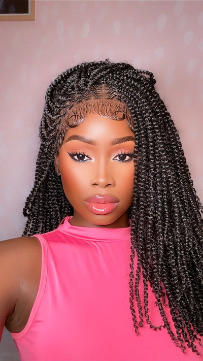 Tina - Small Head Friendly Senegalese Mini Twist Glueless Braided Wig (Small Cap Size for Petite Head)