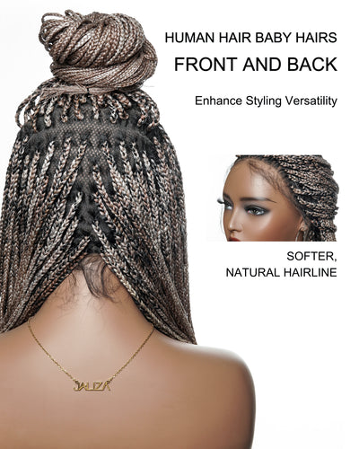 Swiss HD Full Lace Knotless Micro Box Braided Wig 36" 200 Strands