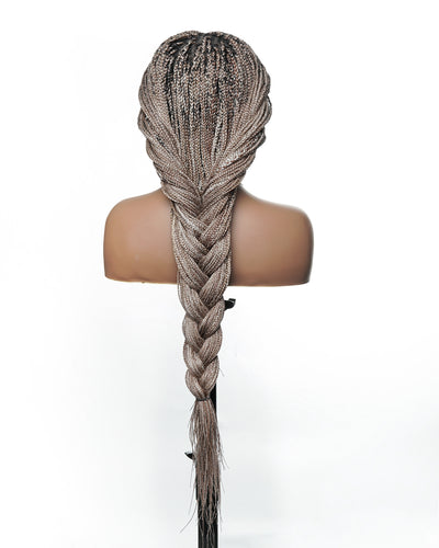 Swiss HD Full Lace Knotless Micro Box Braided Wig 36" 200 Strands
