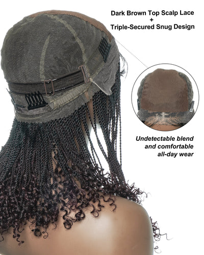 Tina - Small Head Friendly Senegalese Mini Twist Glueless Braided Wig (Small Cap Size for Petite Head)