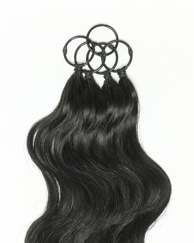 18" 100% Hand-Made Human Hair Feather Crochet Hair For Miracle Knots Hair Extensions