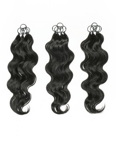 18" 100% Hand-Made Human Hair Feather Crochet Hair For Miracle Knots Hair Extensions