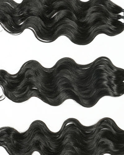 18" 100% Hand-Made Human Hair Feather Crochet Hair For Miracle Knots Hair Extensions
