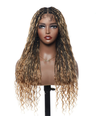 ombre brown boho braided wig