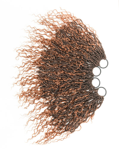 18" Pre Looped Crochet Boho Locs With Human Hair Boho Curls 80 Strands/Pack (5 boho curls)