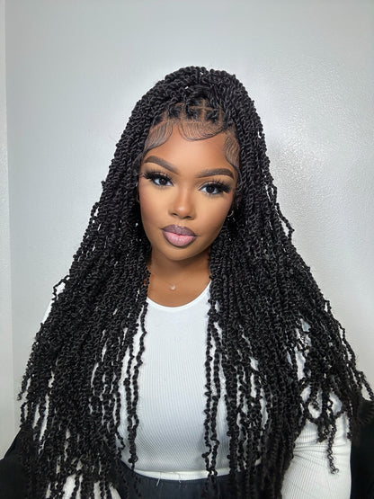 Super Lightweight Passion Twist 28" HD Full Lace Braided Wig 100 Strands