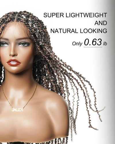 Pavana - Super Lightweight Passion Twist 28" Swiss HD Lace Full Lace Braided Wig 100 Strands
