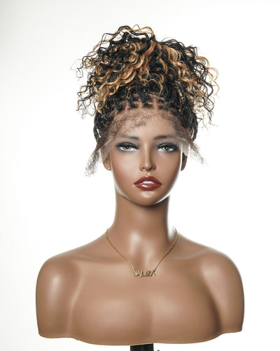 ponytail blend color boho box braided wig