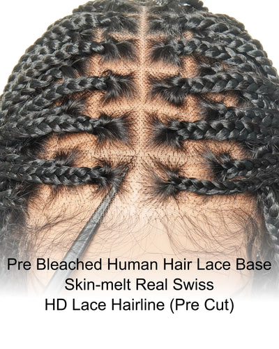 Nina - Small Head Friendly Glueless Braided Wig With Curly Ends (Small Cap Size for Petite Head)